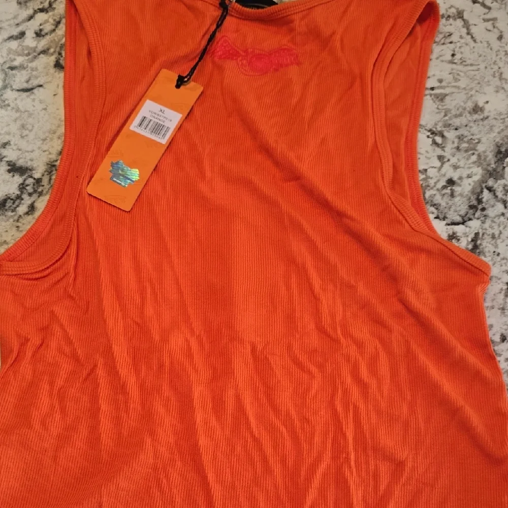 Von Dutch Vibrant Orange Tank Top - Picture 2 of 4